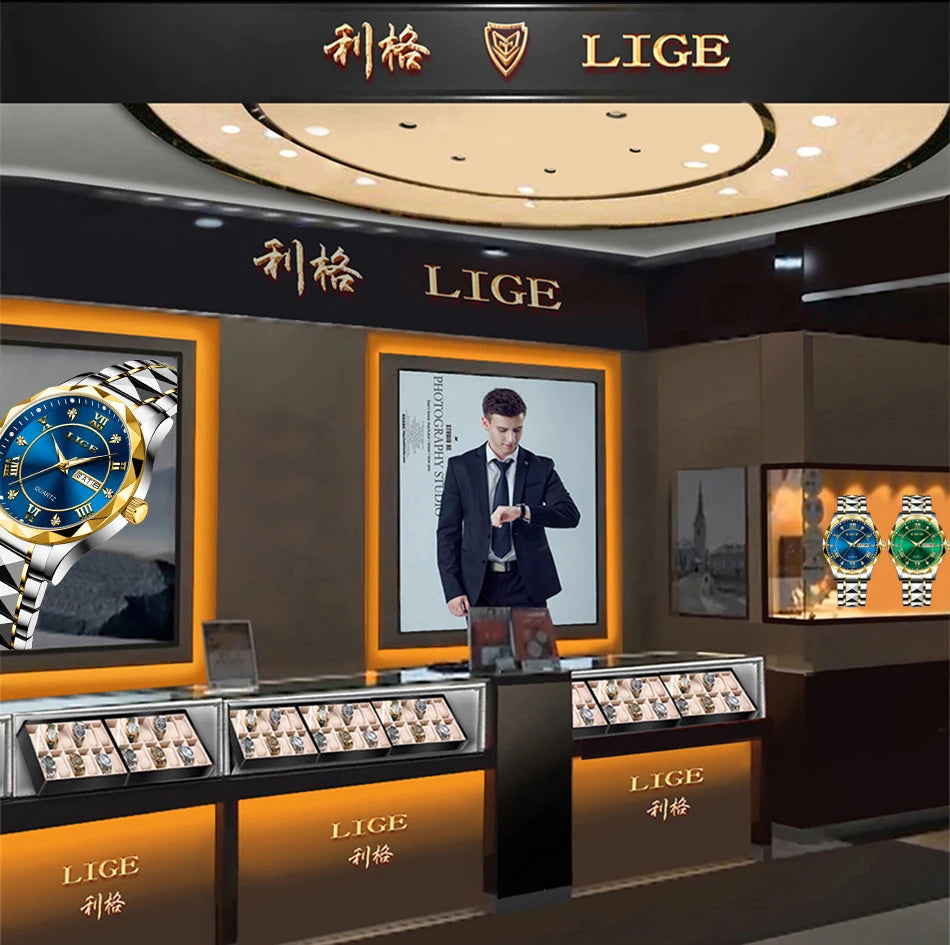 LIGE Luxury Mens Watches