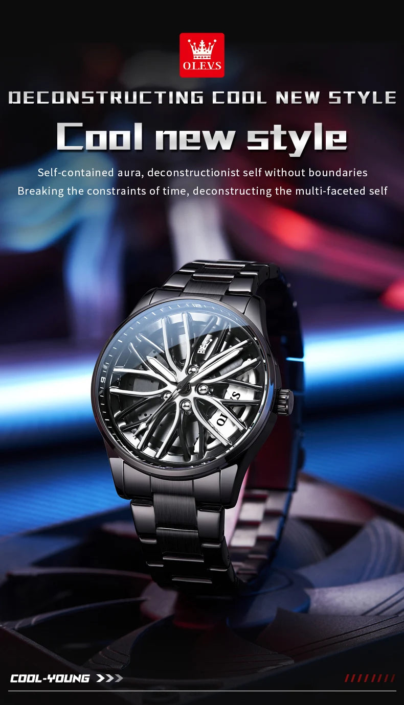 OLEVS Sport Car Rim Watch