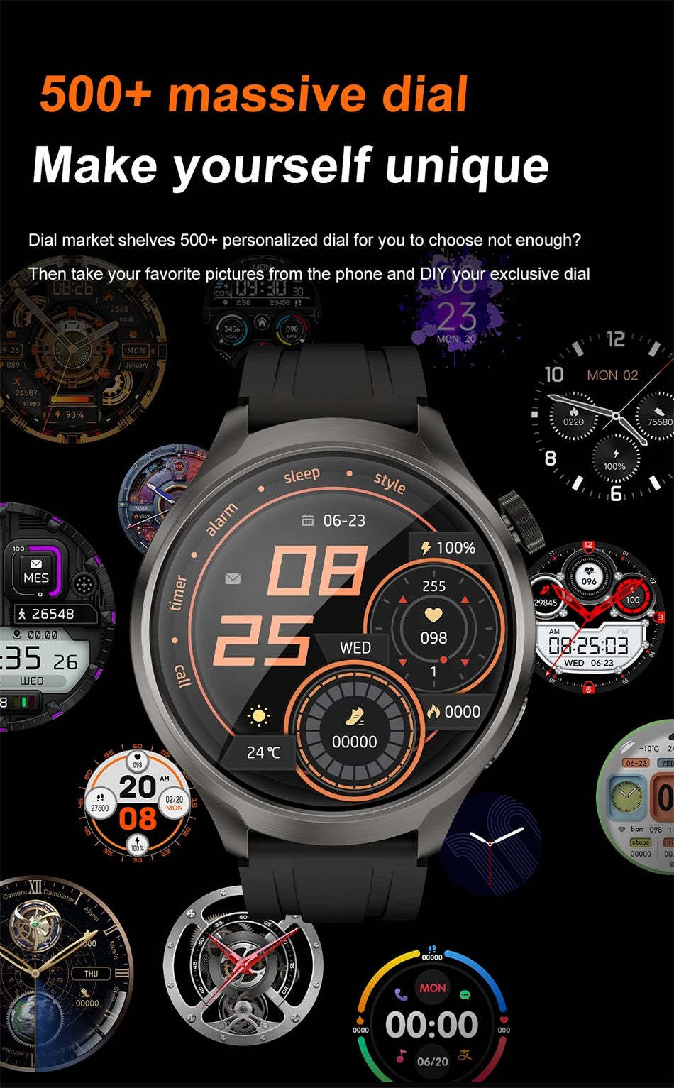 BOXUXING Amoled Screen Smartwatch