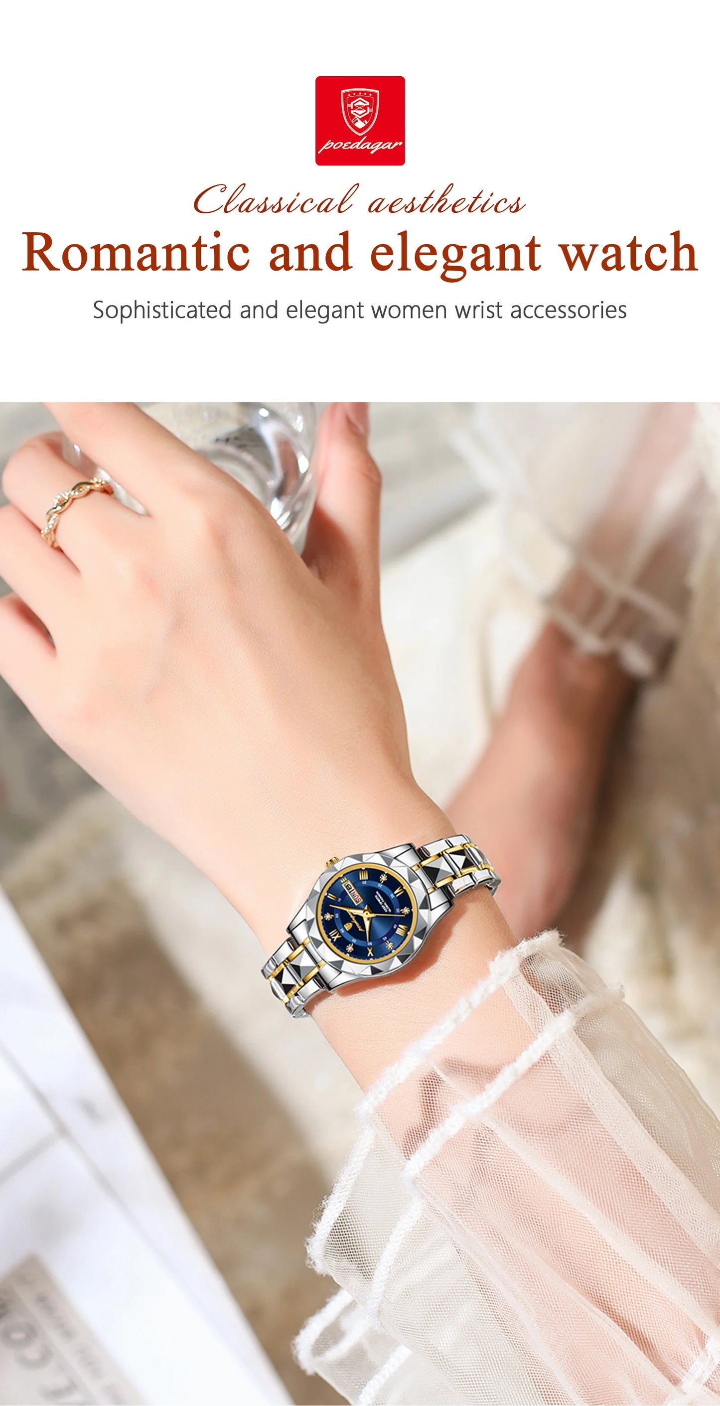 POEDAGAR Luxury Ladies Dress Watch