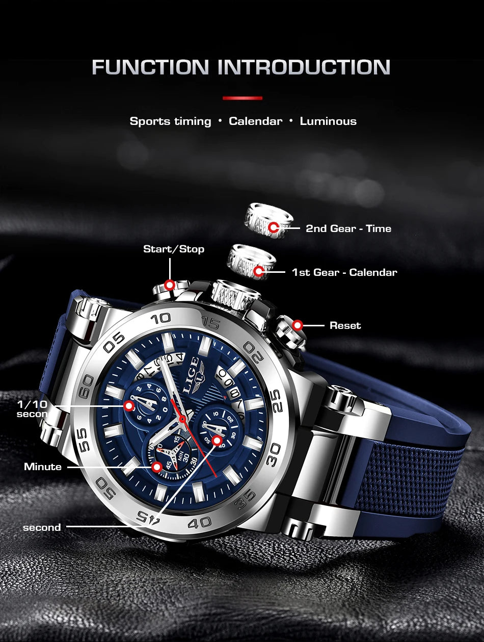 LIGE Luxury Mens Watches