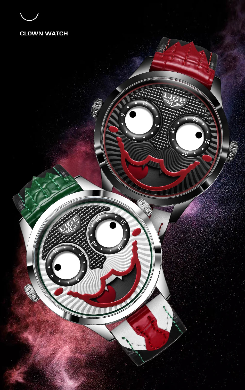 LIGE Cool Joker Watch Men