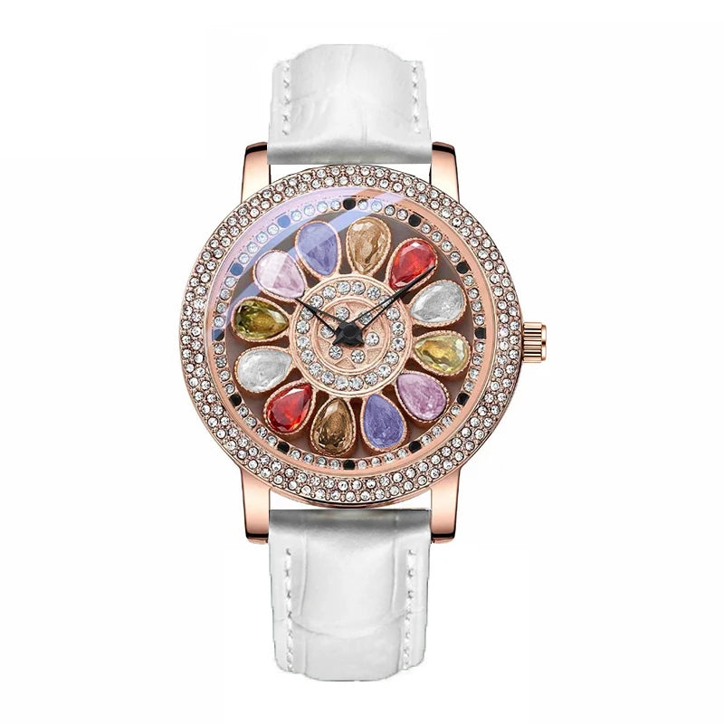 JRANDE Diamond-Set Watch for Women