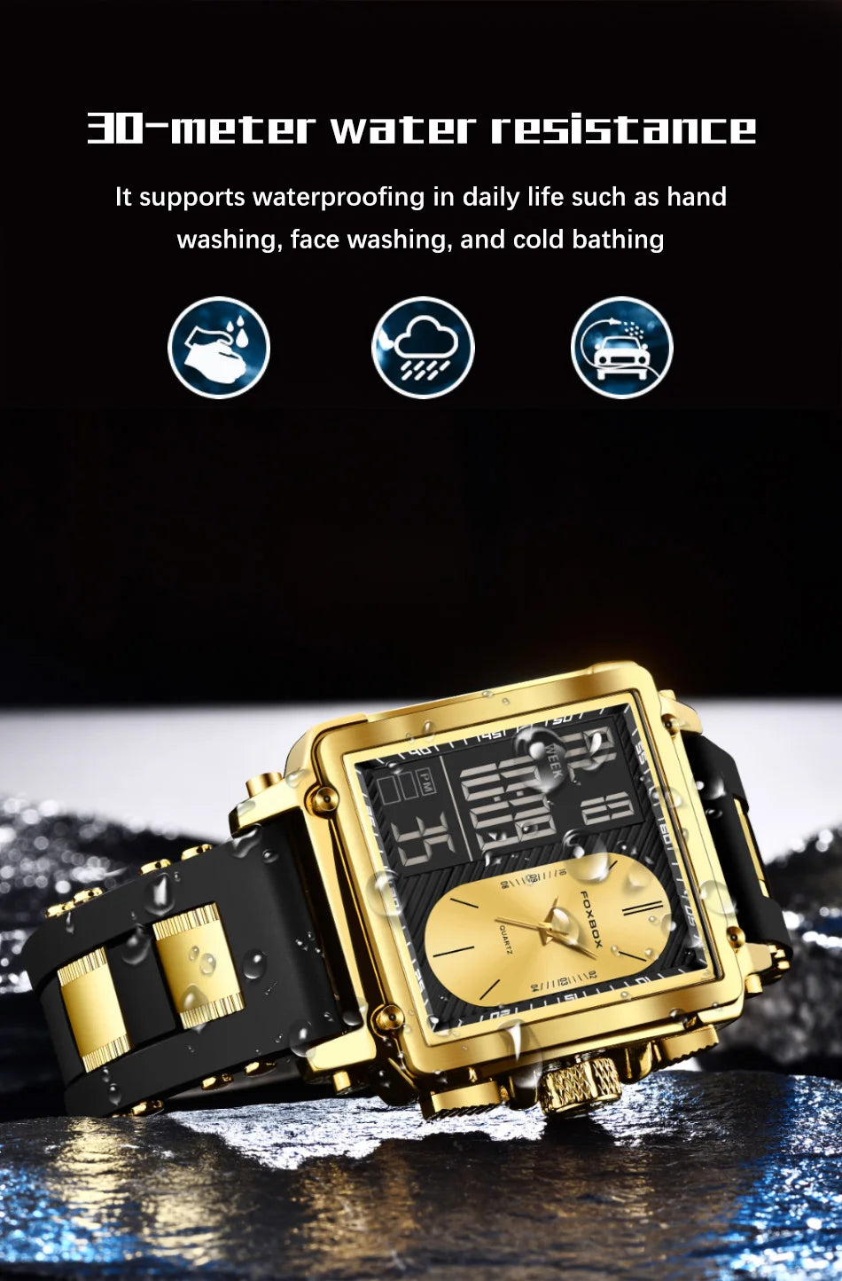 LIGE Fashion Square Digital Watch