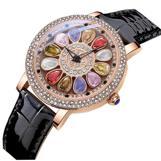 JRANDE Diamond-Set Watch for Women