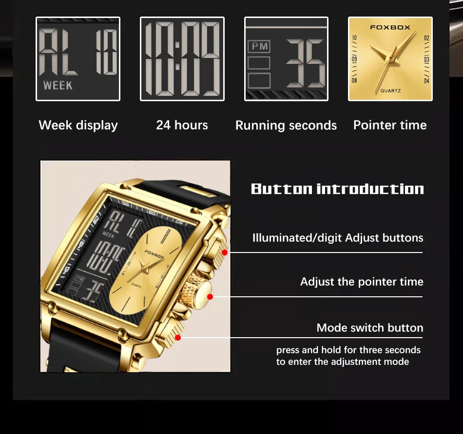 LIGE Fashion Square Digital Watch