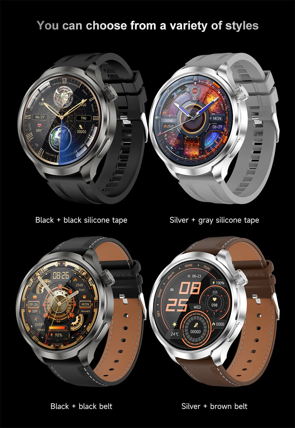 BOXUXING Amoled Screen Smartwatch