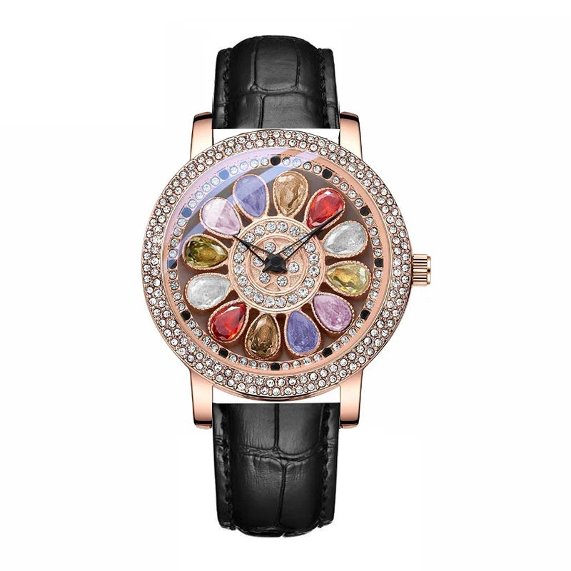 JRANDE Diamond-Set Watch for Women