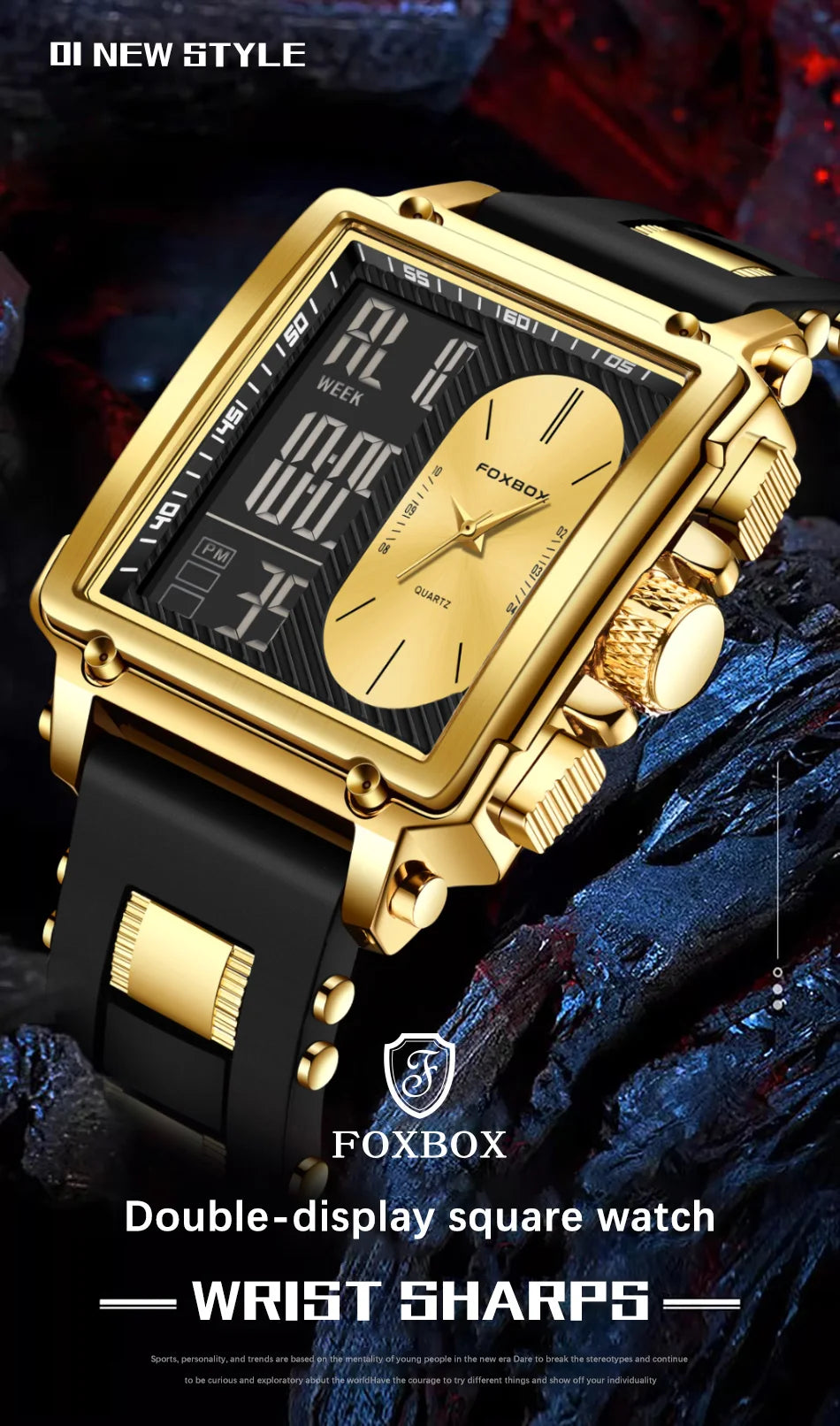 LIGE Fashion Square Digital Watch