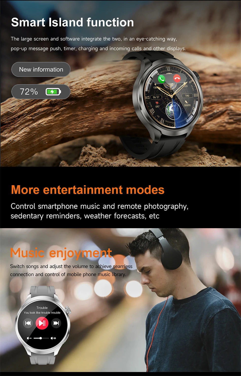 BOXUXING Amoled Screen Smartwatch