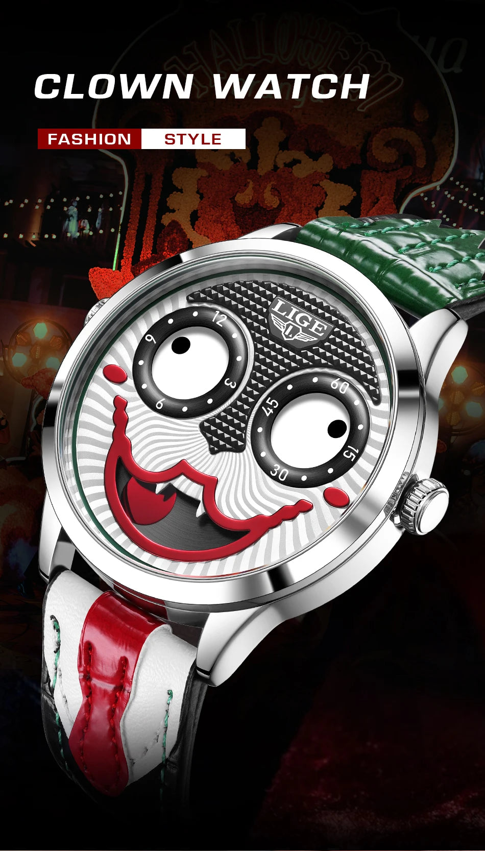 LIGE Cool Joker Watch Men