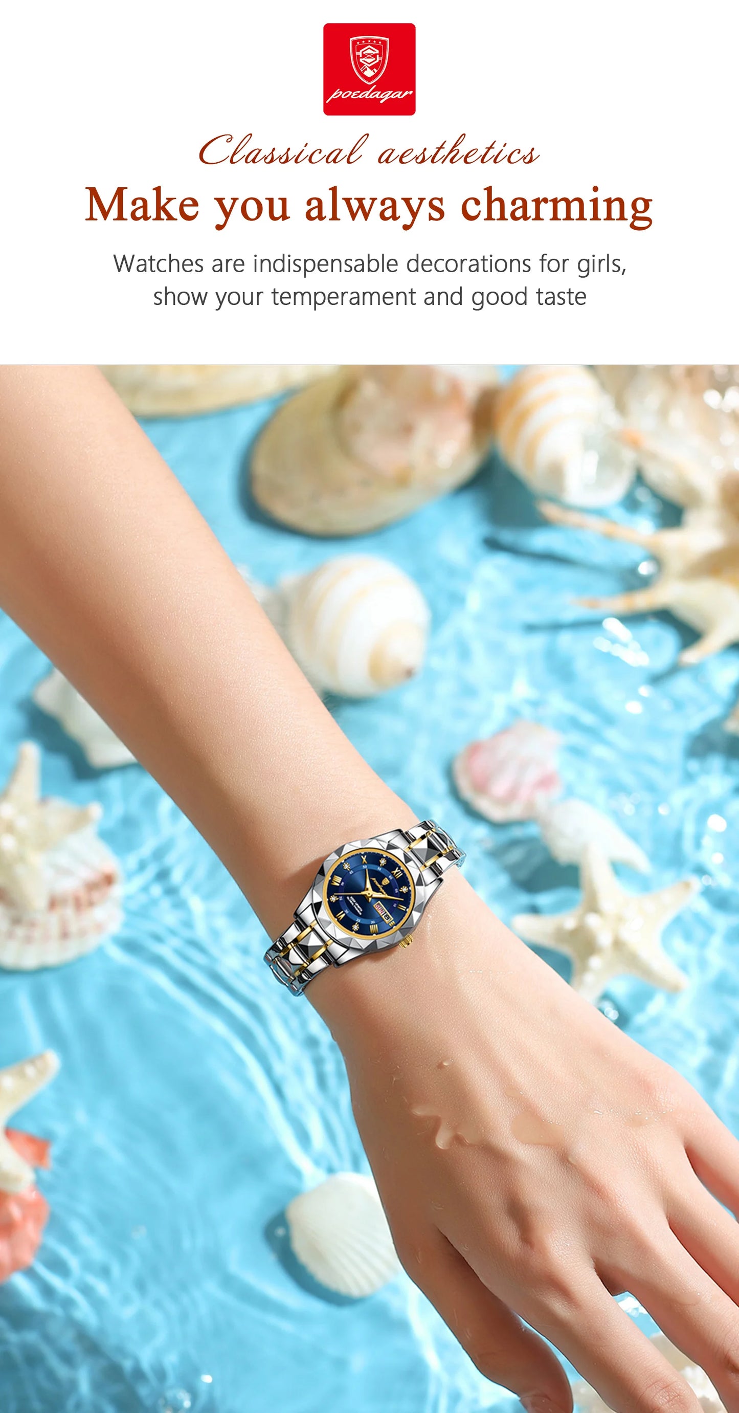 POEDAGAR Luxury Ladies Dress Watch