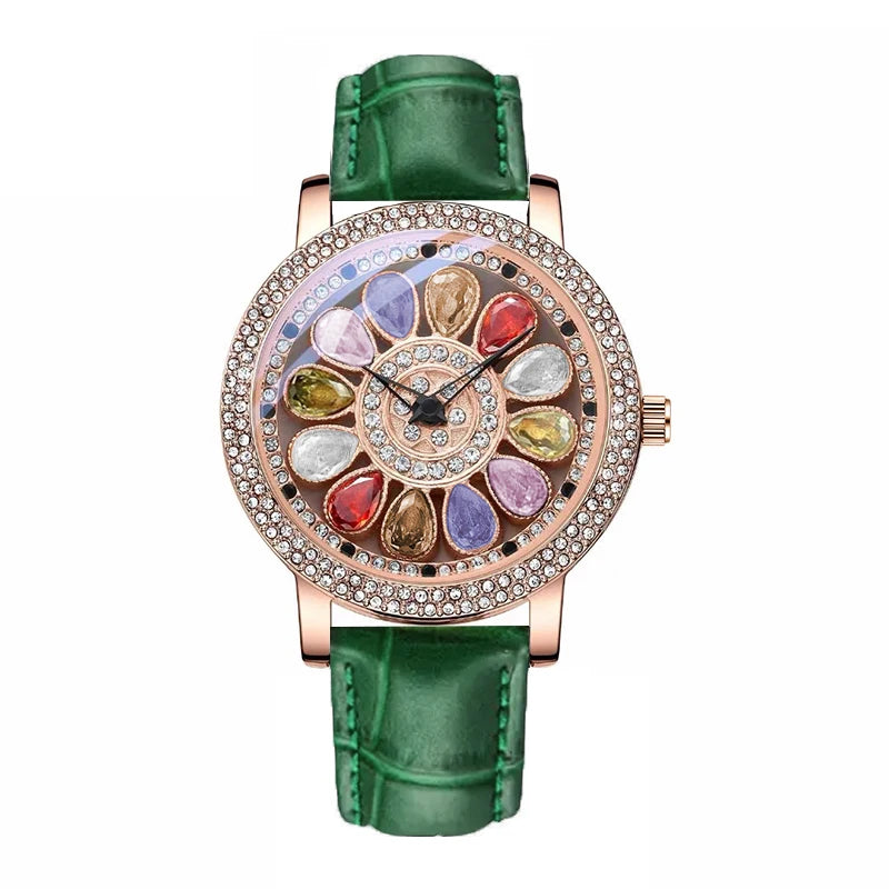 JRANDE Diamond-Set Watch for Women