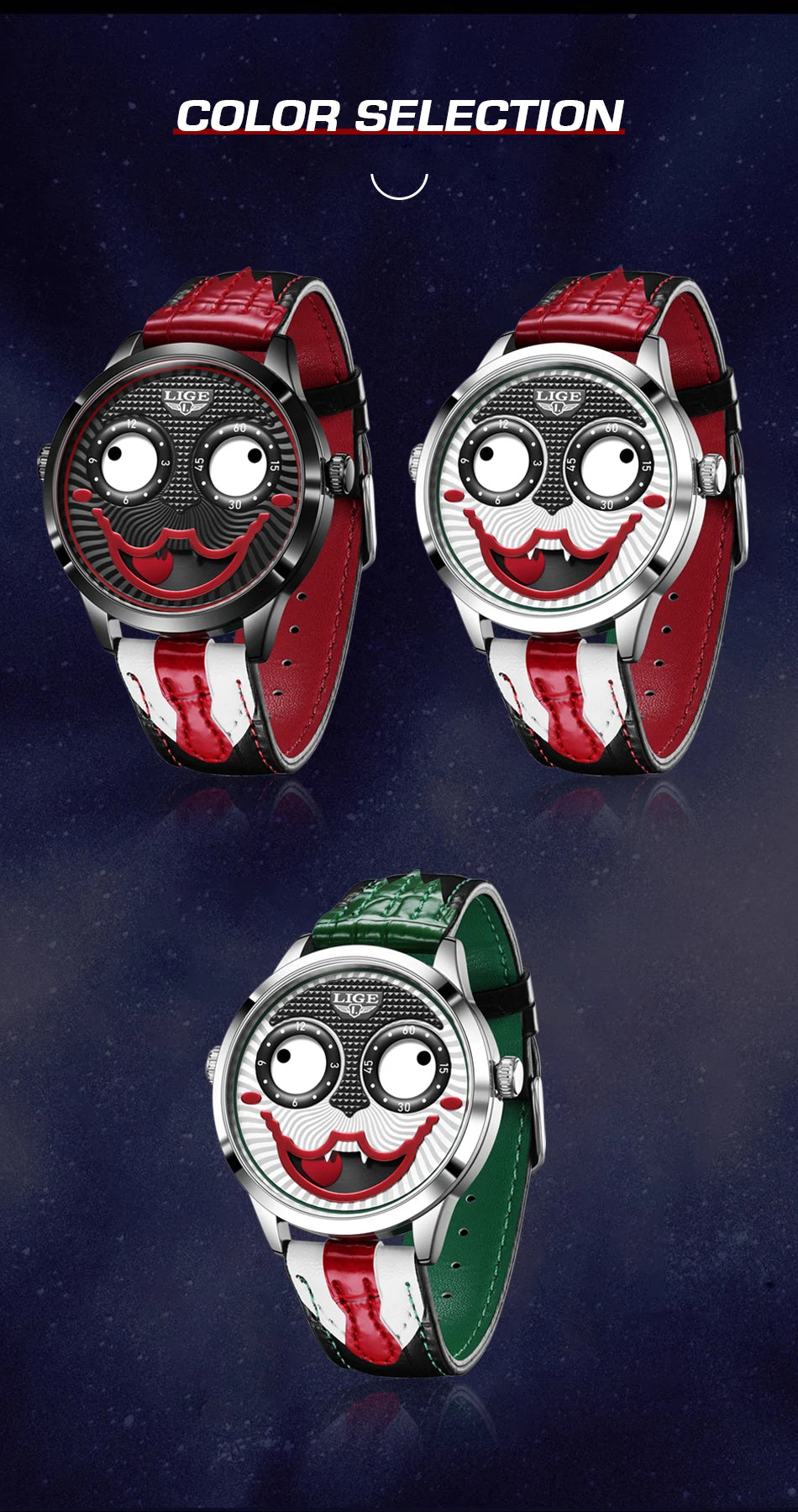 LIGE Cool Joker Watch Men