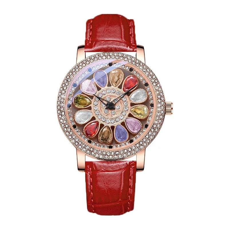 JRANDE Diamond-Set Watch for Women