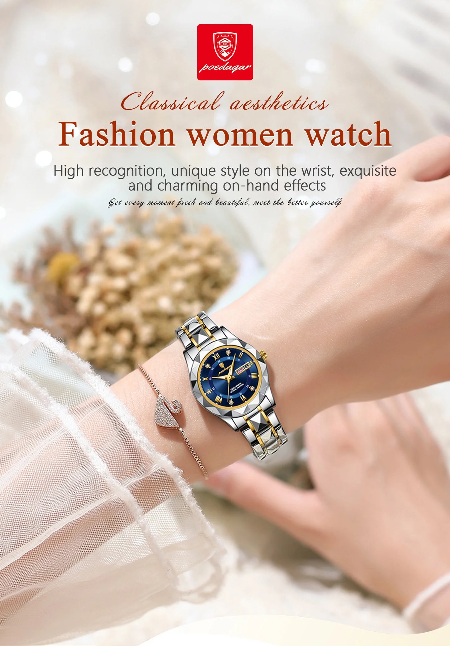 POEDAGAR Luxury Ladies Dress Watch