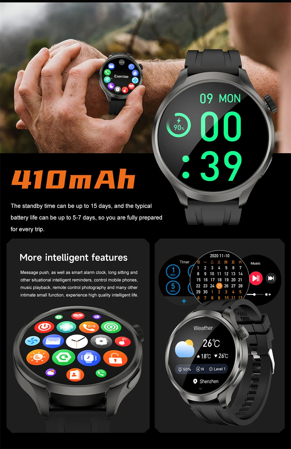 BOXUXING Amoled Screen Smartwatch